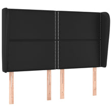 Hoofdbord met randen 147x23x118/128 cm kunstleer zwart 147 x 23 x 118/128 cm Zwart