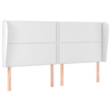 Hoofdbord met randen 203x23x118/128 cm kunstleer wit 203 x 23 x 118/128 cm Wit
