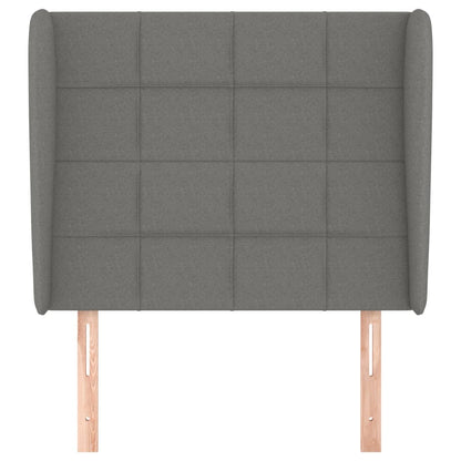 Hoofdbord met randen 83x23x118/128 cm stof donkergrijs 83 x 23 x 118/128 cm Donkergrijs
