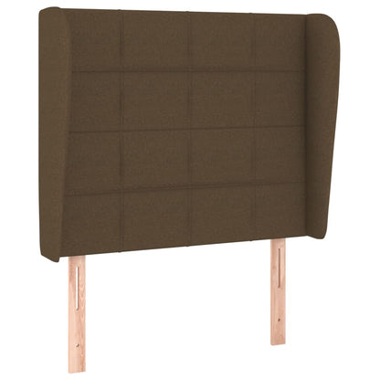 Hoofdbord met randen 83x23x118/128 cm stof donkerbruin 83 x 23 x 118/128 cm Donkerbruin
