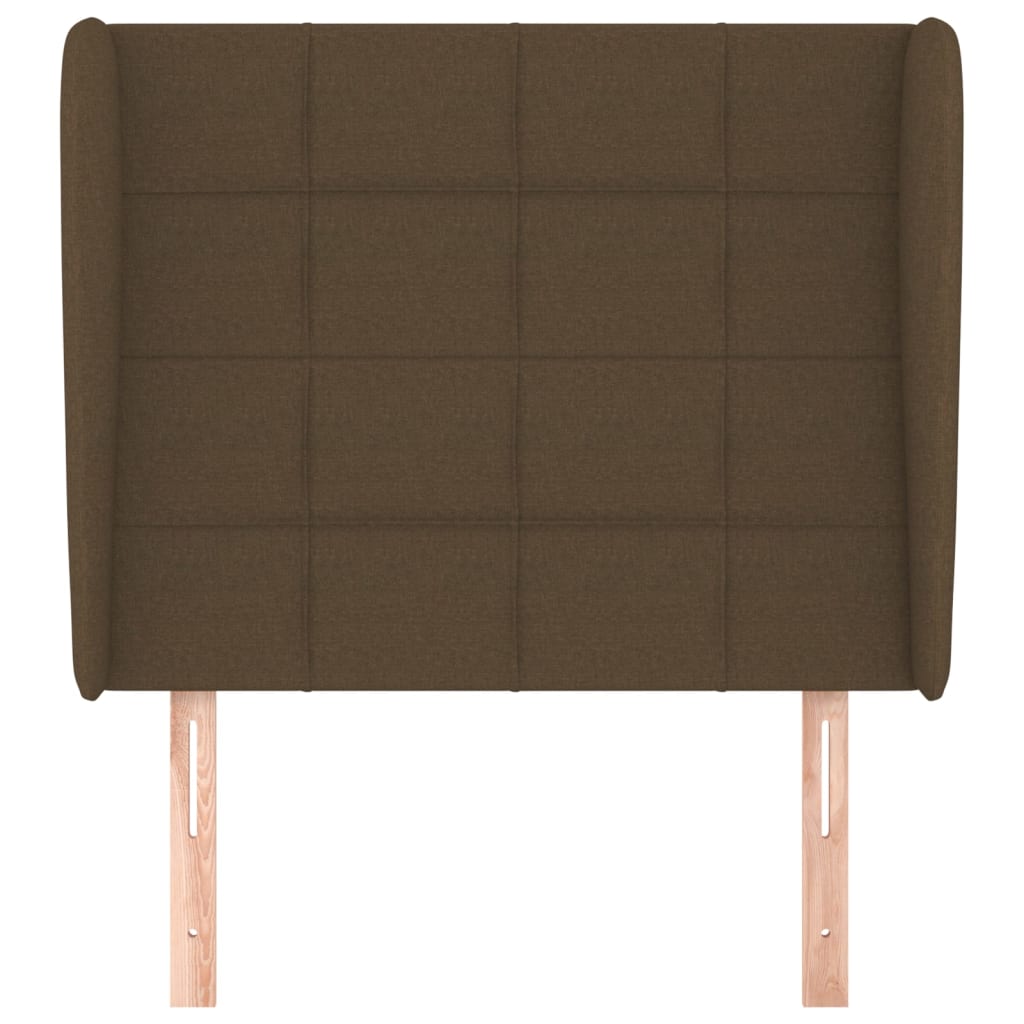 Hoofdbord met randen 83x23x118/128 cm stof donkerbruin 83 x 23 x 118/128 cm Donkerbruin