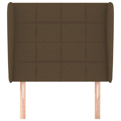Hoofdbord met randen 83x23x118/128 cm stof donkerbruin 83 x 23 x 118/128 cm Donkerbruin