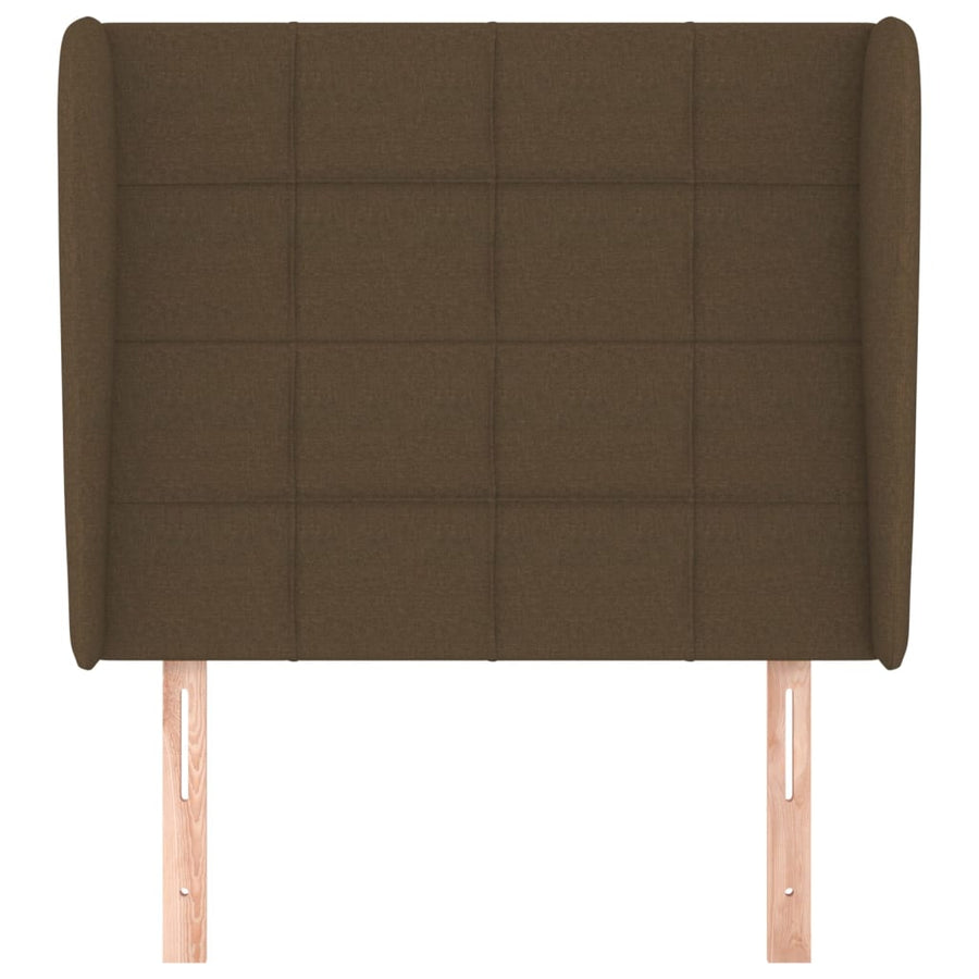 Hoofdbord met randen 83x23x118/128 cm stof donkerbruin 83 x 23 x 118/128 cm Donkerbruin