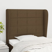 Hoofdbord stof 83x23x118/128 cm donkerbruin