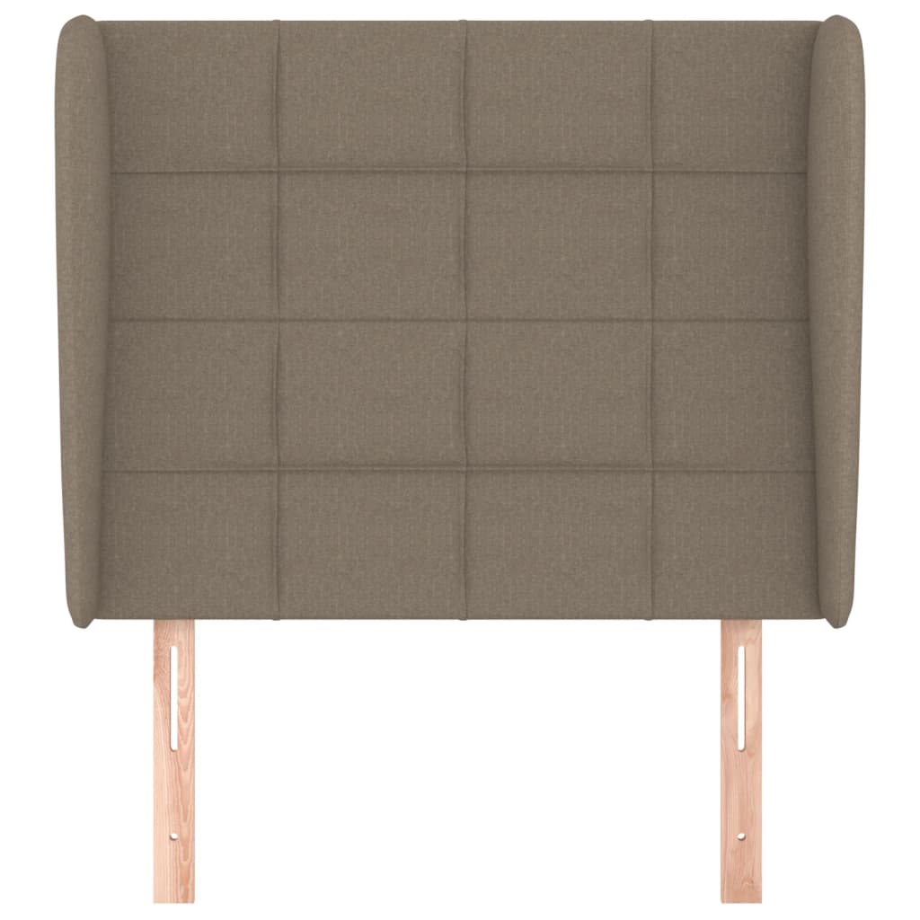Hoofdbord met randen 83x23x118/128 cm stof taupe 83 x 23 x 118/128 cm Taupe
