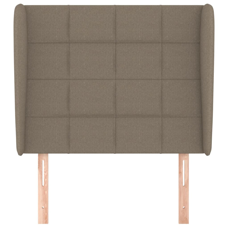 Hoofdbord met randen 83x23x118/128 cm stof taupe 83 x 23 x 118/128 cm Taupe