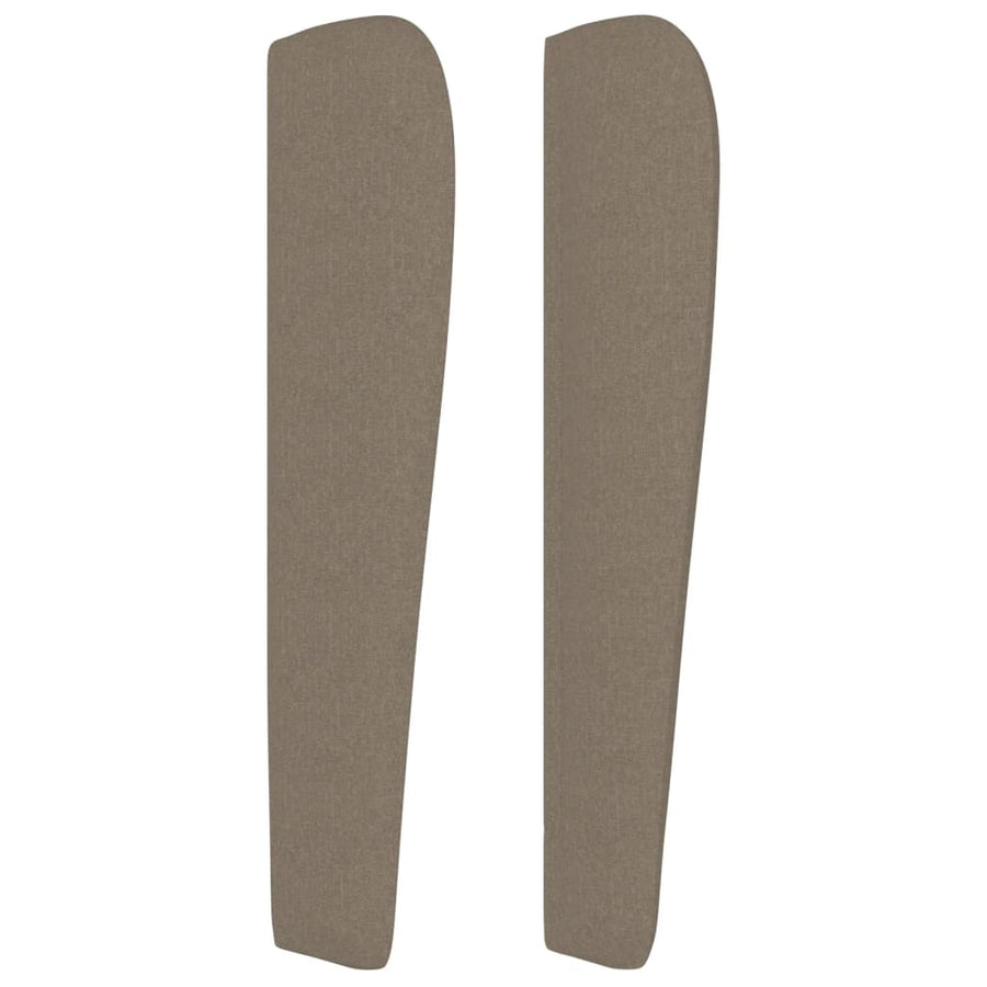 Hoofdbord met randen 83x23x118/128 cm stof taupe 83 x 23 x 118/128 cm Taupe