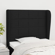 Hoofdbord stof zwart 93x23x118/128 cm
