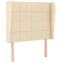 Hoofdbord met randen 93x23x118/128 cm stof crèmekleurig 93 x 23 x 118/128 cm Crème
