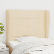Hoofdbord 93x23x118/128 cm stof crèmekleurig