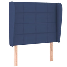 Hoofdbord Met Randen Stof 93 x 23 x 118/128 cm Blauw