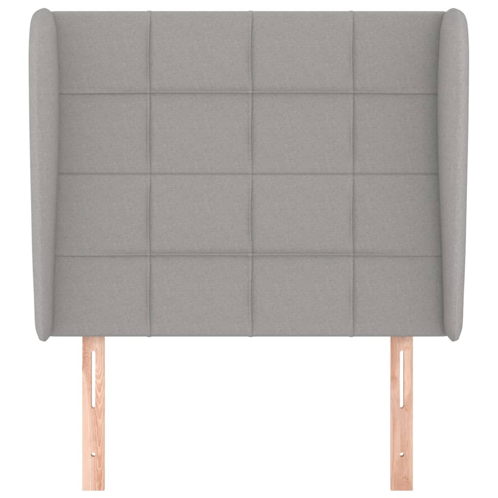 Hoofdbord met randen 103x23x118/128 cm stof lichtgrijs 103 x 23 x 118/128 cm Lichtgrijs