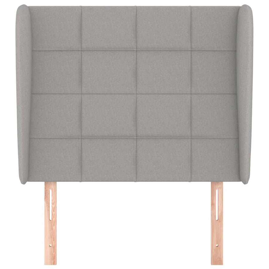 Hoofdbord met randen 103x23x118/128 cm stof lichtgrijs 103 x 23 x 118/128 cm Lichtgrijs