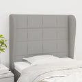 Hoofdbord met randen 103x23x118/128 cm stof lichtgrijs