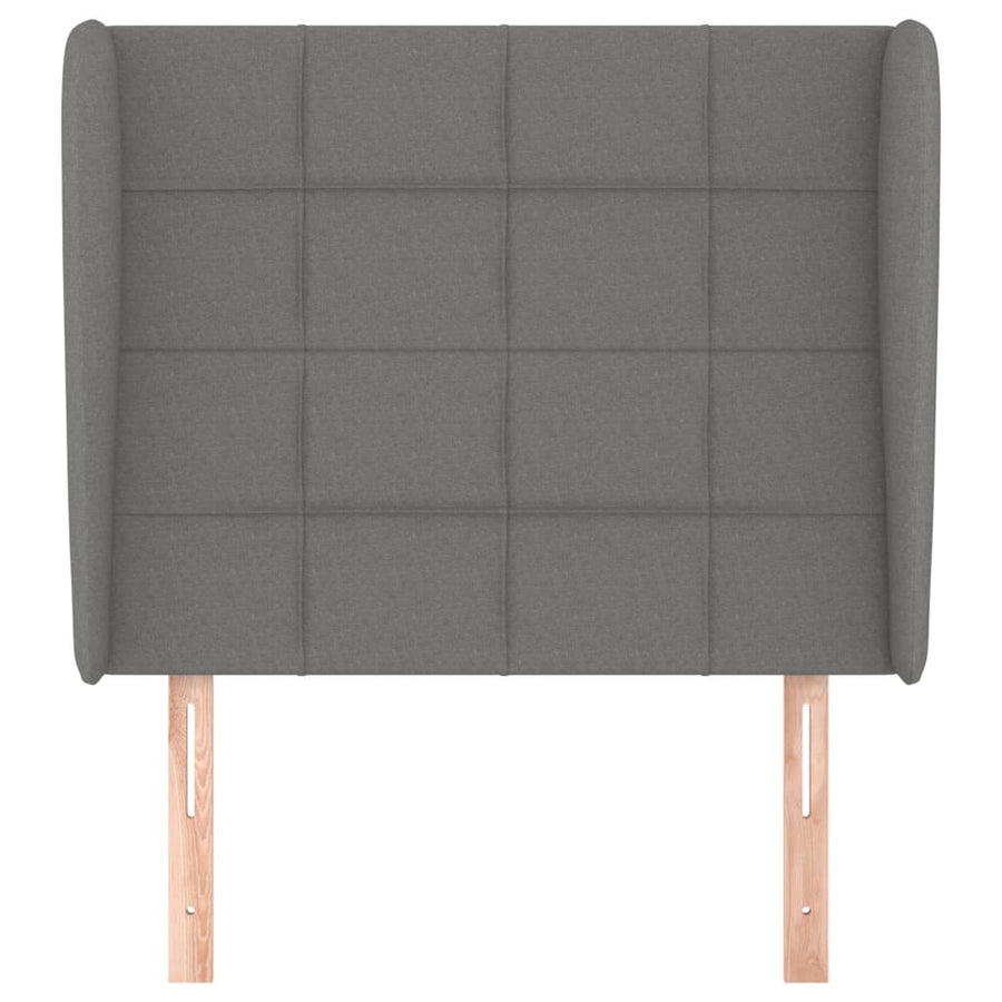 Hoofdbord met randen 103x23x118/128 cm stof donkergrijs 103 x 23 x 118/128 cm Donkergrijs