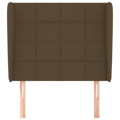 Hoofdbord Met Randen Stof 103 x 23 x 118/128 cm Donkerbruin