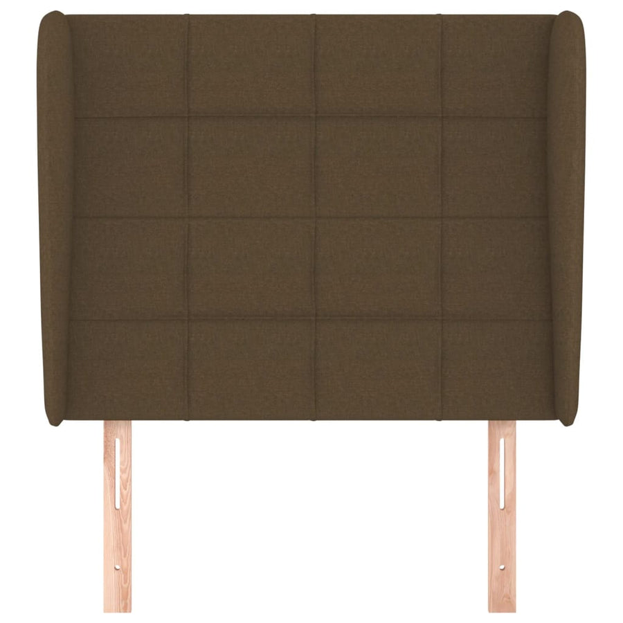 Hoofdbord Met Randen Stof 103 x 23 x 118/128 cm Donkerbruin