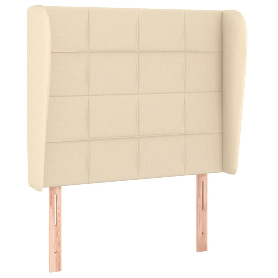 Hoofdbord Met Randen Stof Kleurig 103 x 23 x 118/128 cm Crème