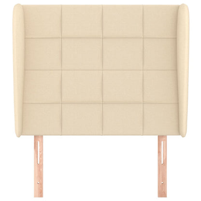 Hoofdbord Met Randen Stof Kleurig 103 x 23 x 118/128 cm Crème