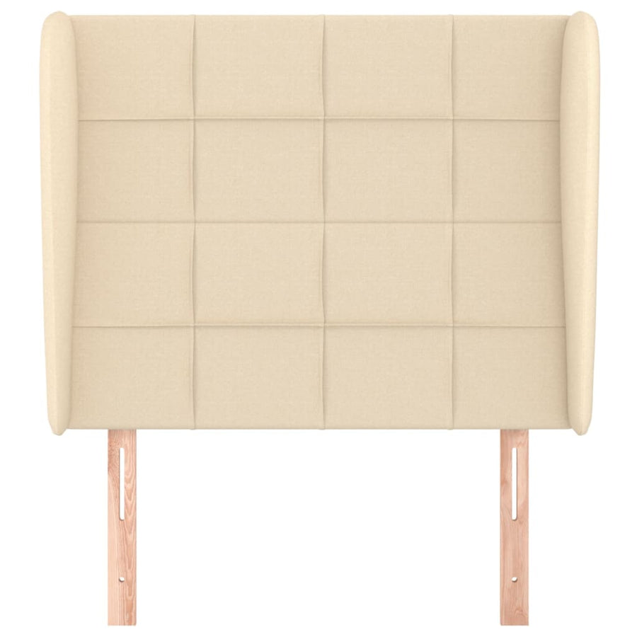 Hoofdbord Met Randen Stof Kleurig 103 x 23 x 118/128 cm Crème