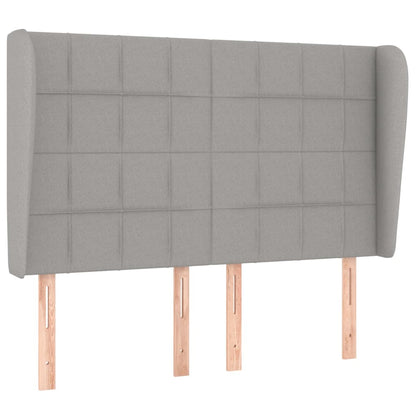 Hoofdbord met randen 147x23x118/128 cm stof lichtgrijs 147 x 23 x 118/128 cm Lichtgrijs