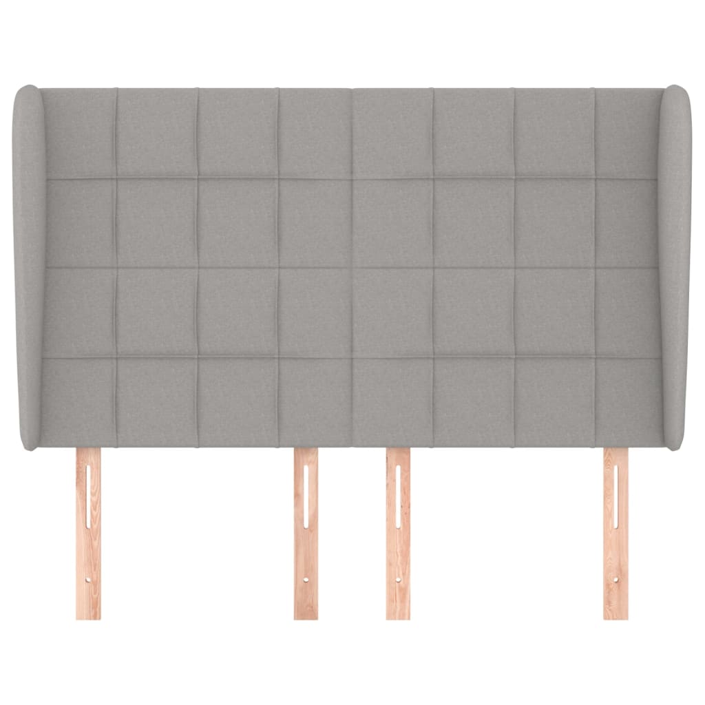 Hoofdbord met randen 147x23x118/128 cm stof lichtgrijs 147 x 23 x 118/128 cm Lichtgrijs