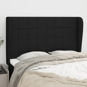 Hoofdbord stof 147x23x118/128 cm zwart