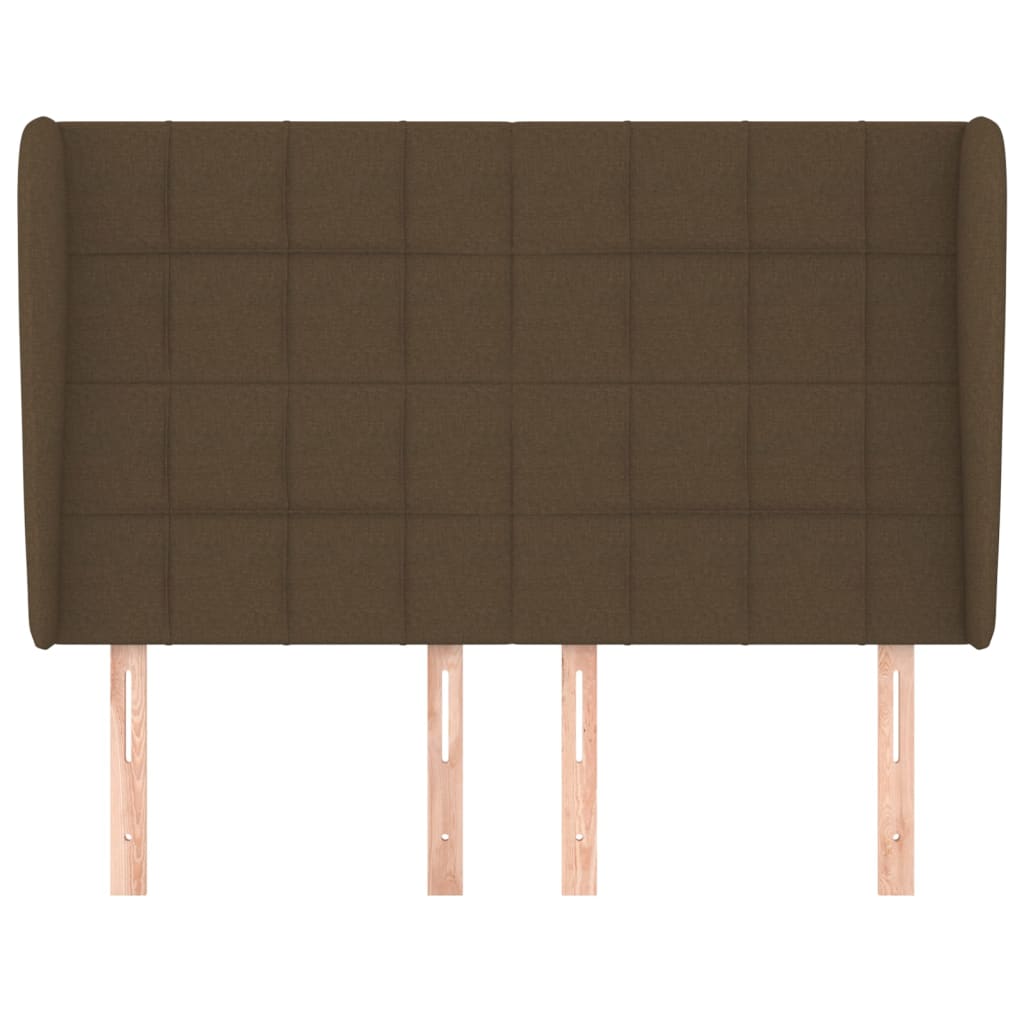 Hoofdbord met randen 147x23x118/128 cm stof donkerbruin 147 x 23 x 118/128 cm Donkerbruin