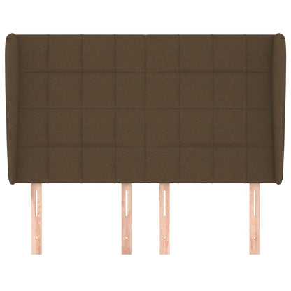 Hoofdbord met randen 147x23x118/128 cm stof donkerbruin 147 x 23 x 118/128 cm Donkerbruin