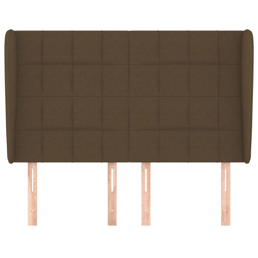 Hoofdbord met randen 147x23x118/128 cm stof donkerbruin 147 x 23 x 118/128 cm Donkerbruin