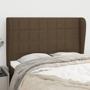 Hoofdbord stof donkerbruin 147x23x118/128 cm