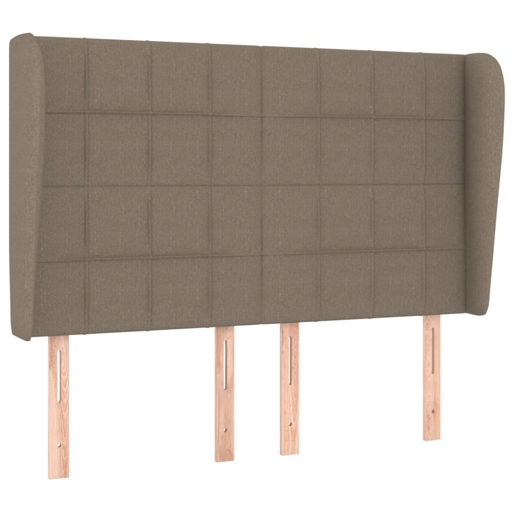 Hoofdbord Met Randen Stof 147 x 23 x 118/128 cm Taupe