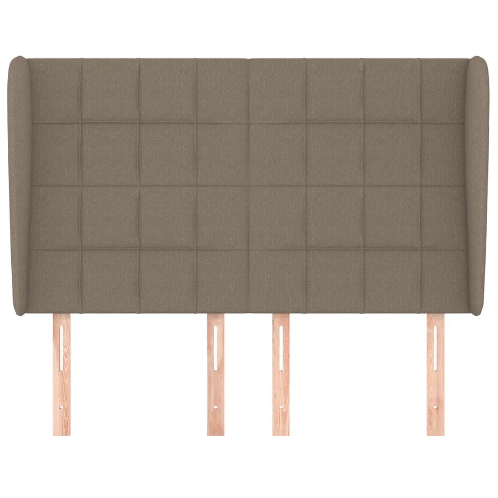 Hoofdbord Met Randen Stof 147 x 23 x 118/128 cm Taupe