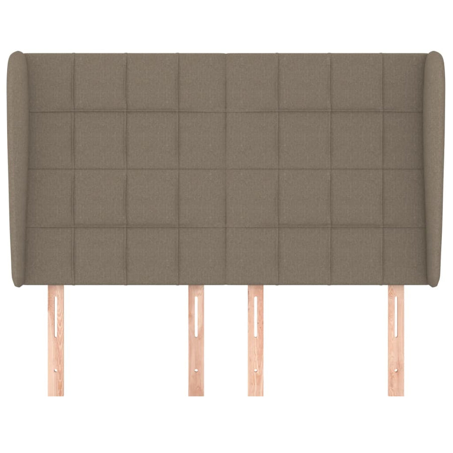 Hoofdbord Met Randen Stof 147 x 23 x 118/128 cm Taupe