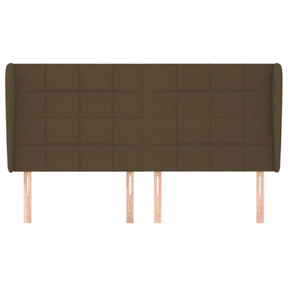 Hoofdbord met randen 163x23x118/128 cm stof donkerbruin 163 x 23 x 118/128 cm Donkerbruin