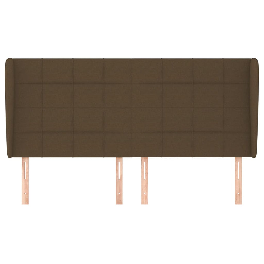 Hoofdbord met randen 163x23x118/128 cm stof donkerbruin 163 x 23 x 118/128 cm Donkerbruin