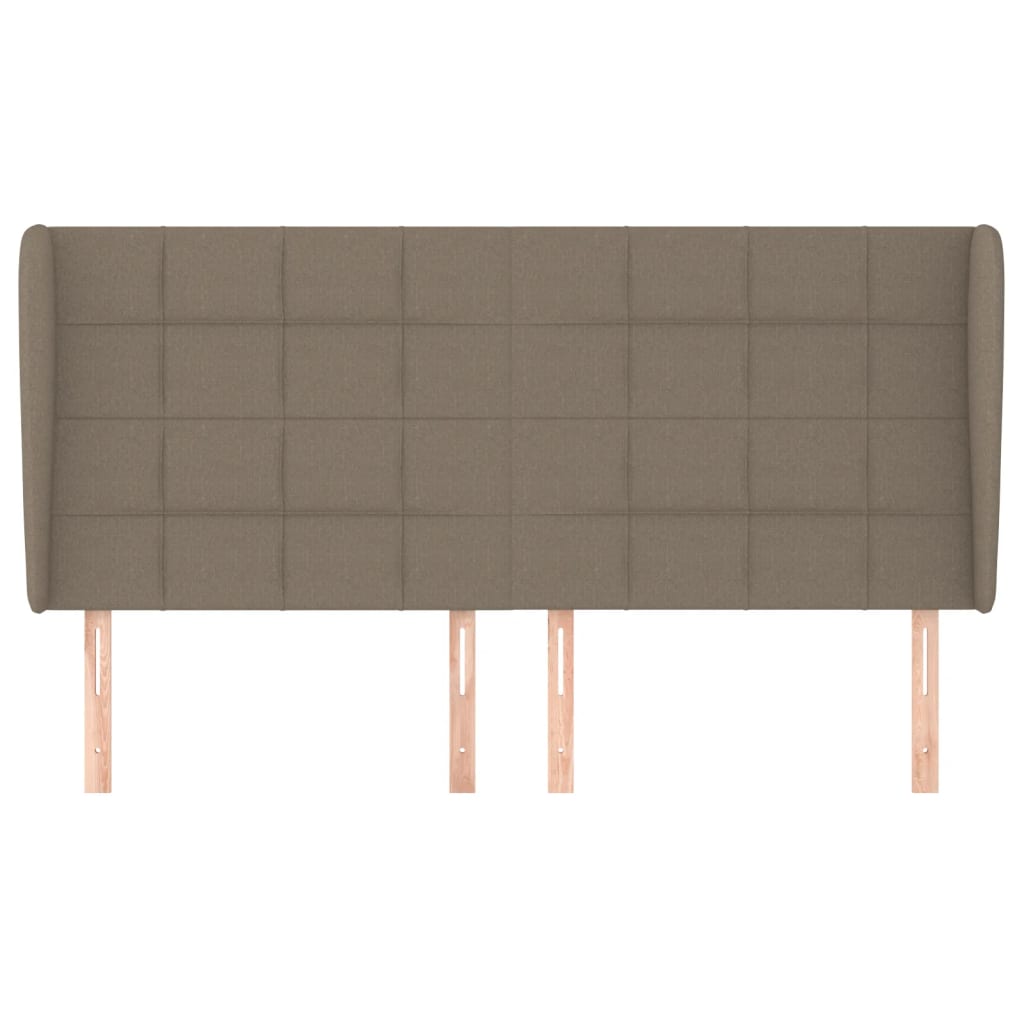 Hoofdbord met randen 163x23x118/128 cm stof taupe 163 x 23 x 118/128 cm Taupe
