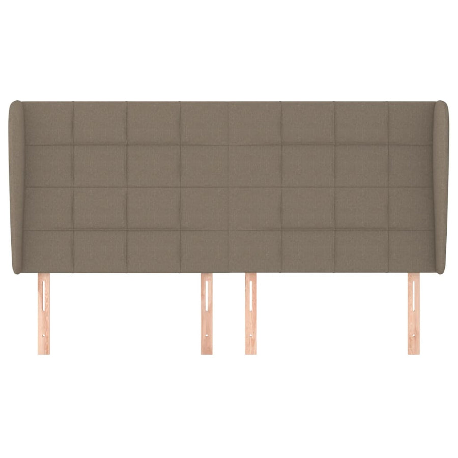 Hoofdbord met randen 163x23x118/128 cm stof taupe 163 x 23 x 118/128 cm Taupe