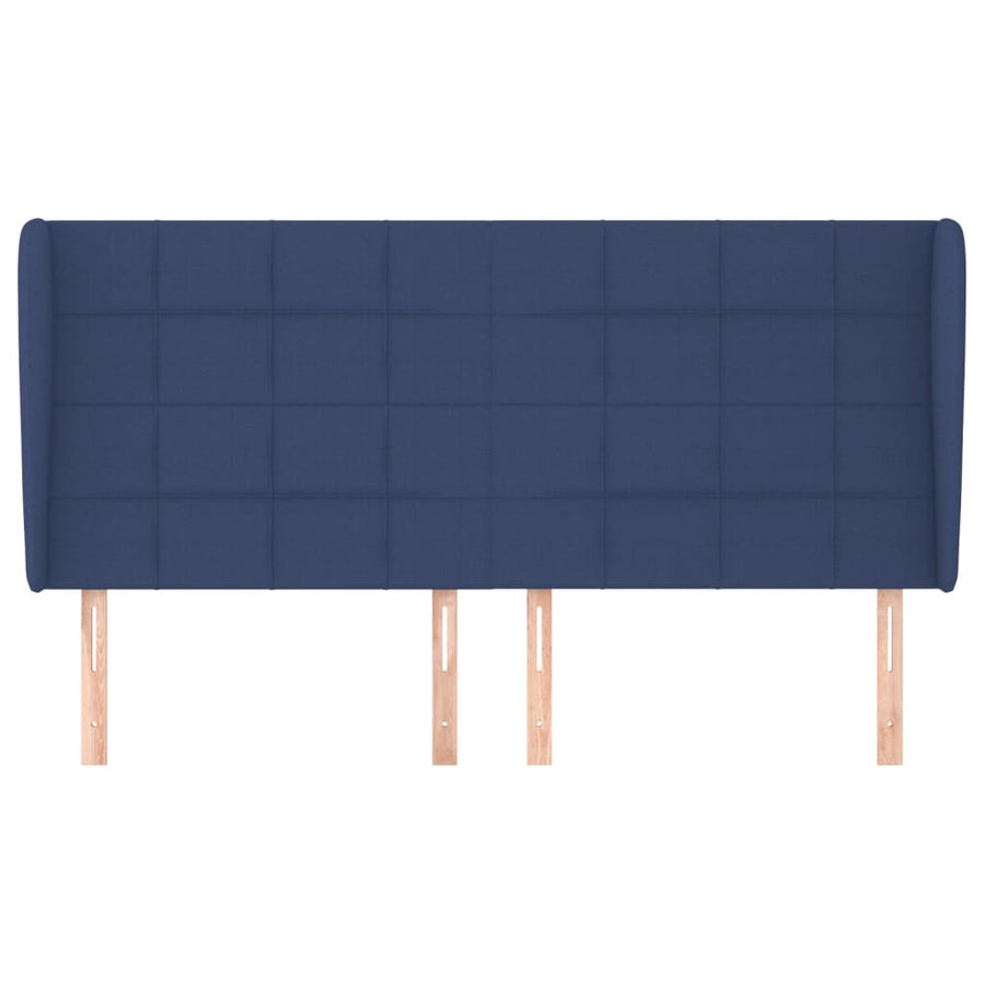 Hoofdbord met randen 163x23x118/128 cm stof blauw 163 x 23 x 118/128 cm Blauw
