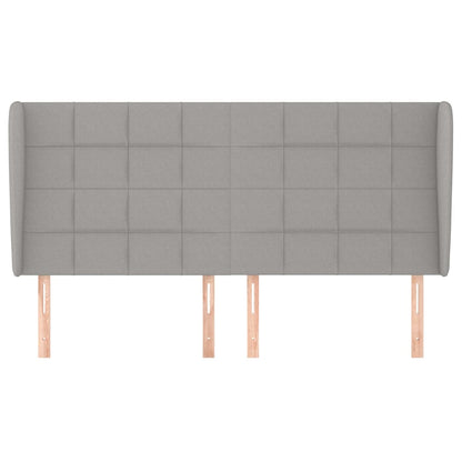 Hoofdbord met randen 183x23x118/128 cm stof lichtgrijs 183 x 23 x 118/128 cm Lichtgrijs
