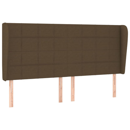Hoofdbord Met Randen Stof 183 x 23 x 118/128 cm Donkerbruin