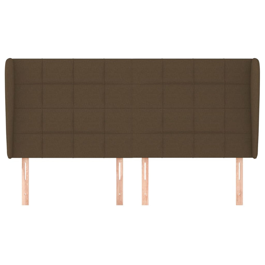 Hoofdbord Met Randen Stof 183 x 23 x 118/128 cm Donkerbruin