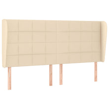 Hoofdbord Met Randen Stof Kleurig 183 x 23 x 118/128 cm Crème