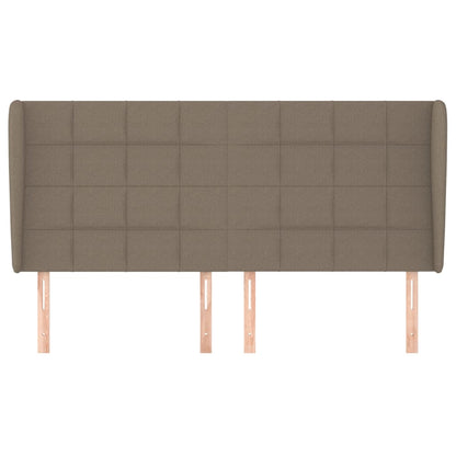 Hoofdbord Met Randen Stof 203 x 23 x 118/128 cm Taupe