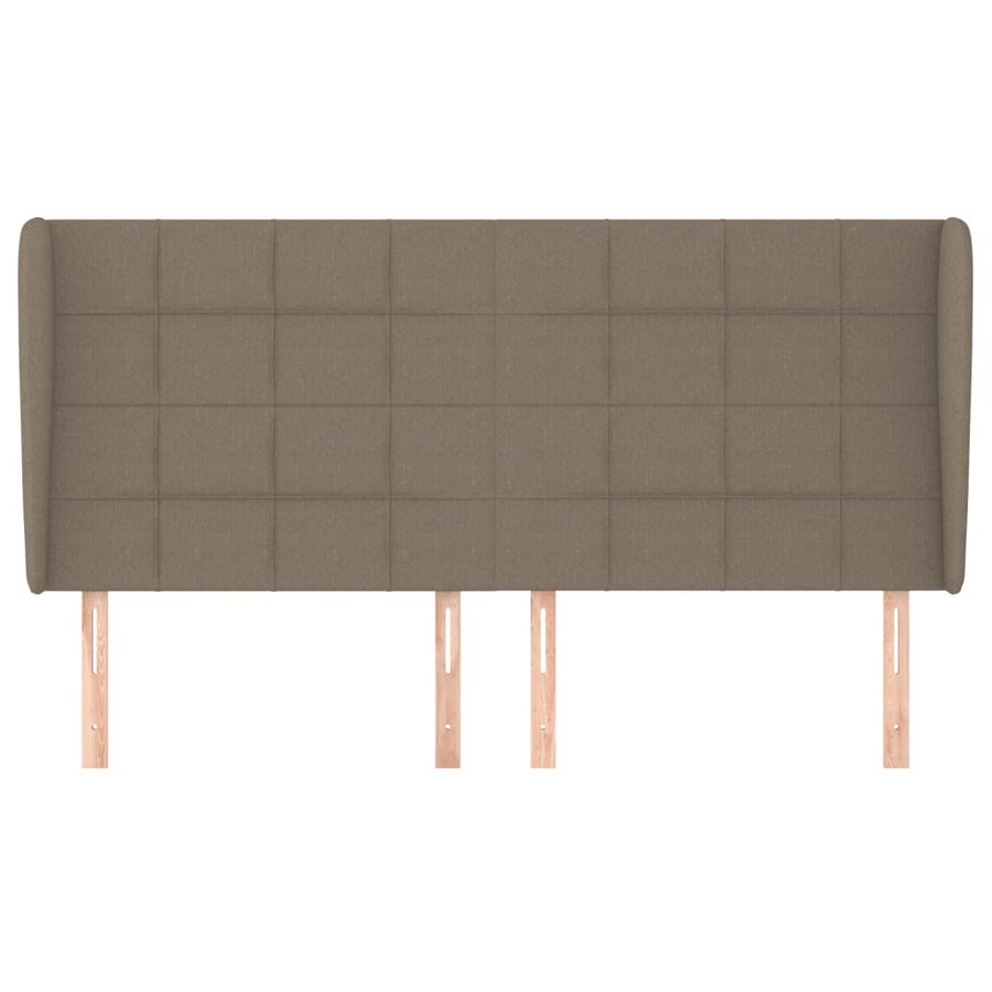 Hoofdbord Met Randen Stof 203 x 23 x 118/128 cm Taupe