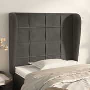 Hoofdbord 83x23x118/128 cm fluweel donkergrijs