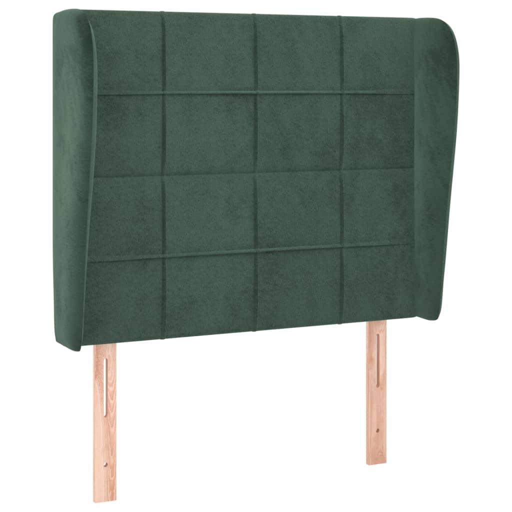Hoofdbord met randen 83x23x118/128 cm fluweel donkergroen 83 x 23 x 118/128 cm Donkergroen