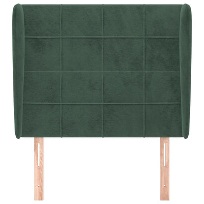 Hoofdbord met randen 83x23x118/128 cm fluweel donkergroen 83 x 23 x 118/128 cm Donkergroen