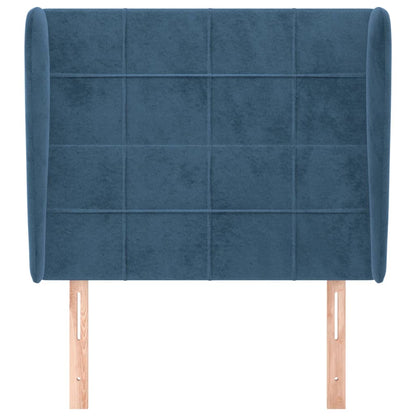 Hoofdbord met randen 83x23x118/128 cm fluweel donkerblauw 83 x 23 x 118/128 cm Donkerblauw