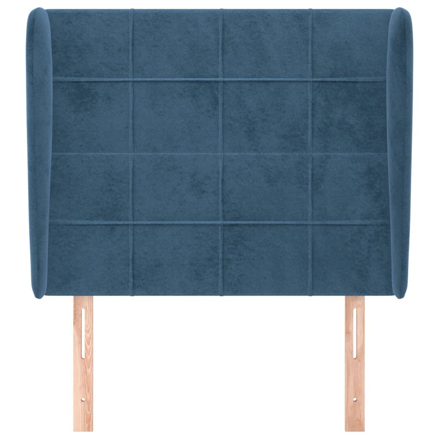 Hoofdbord met randen 83x23x118/128 cm fluweel donkerblauw 83 x 23 x 118/128 cm Donkerblauw